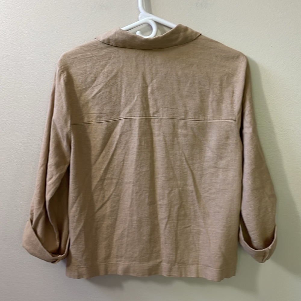 Michael Kors Linen Blend 3/4 Cuff Sleeve Blouse Sz S - Picture 7 of 12